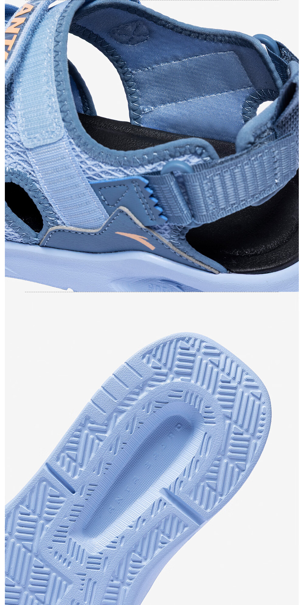 Anta Kids Boys Sandals 2026 Summer Non-Slip Breathable Open-Toe Beach Sandals A12626923 25